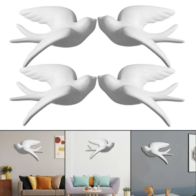 4  Moderne Nette 3D Vogel Spatz Wandkunst Dekoration Esszimmer