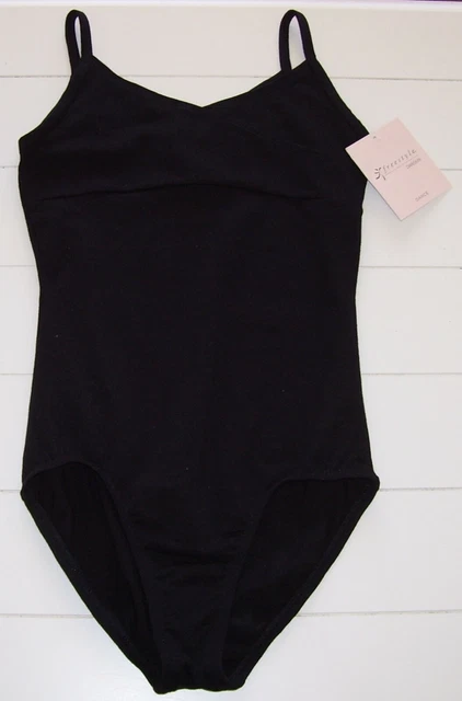 Girls Freestyle by Danskin Black Studded Ballet Dance Leotard Sz L 10-12