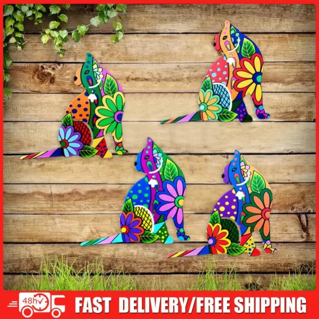 Cat Statue Stakes Yard Cat Ornament Metal Cat Yard Stakes for Outdoor Decorative