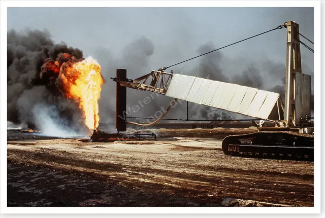 Kuwait Oil Well Fire In Aftermath Of The Persian Gulf War 8 x 12 Photo