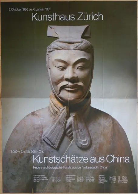 Riesiges Originalplakat! Kunstschätze aus China, Kunsthaus Zürich 1981