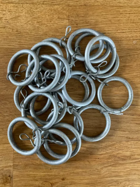 20x IKEA ADELE Curtain Rings with Hooks SILVER