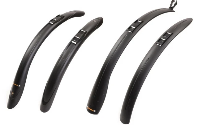 SKS Beavertail Oder XL 66-71.1cm Vorne und Hinten Schwarz Schutzblech Set