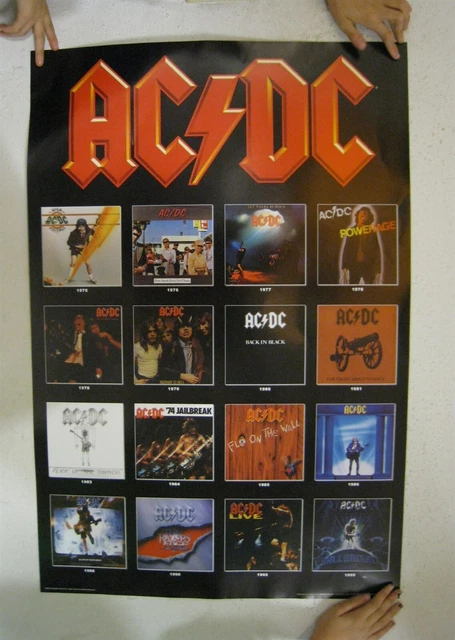 AC / DC Affiche Tout De Their Albums Acdc AC \ Dc A EUR 10,99 - PicClick FR