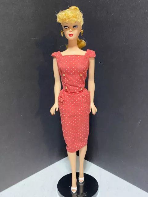 Vintage Barbie Rust Color Polka Dot Fashion Pak Sheath