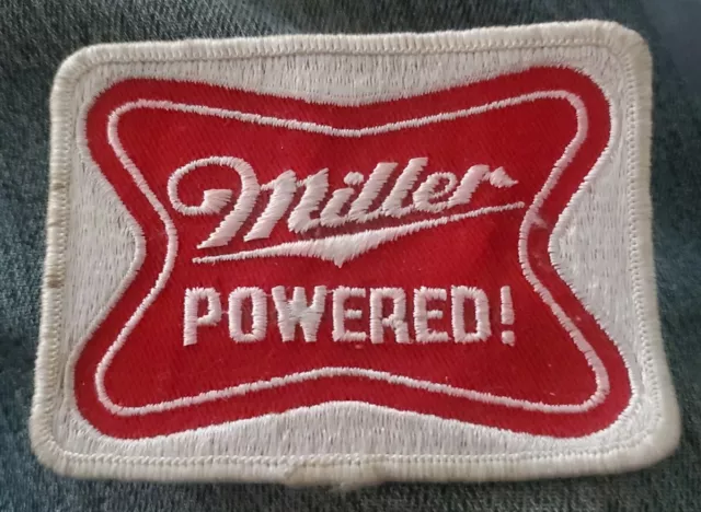 MILLER POWERED! RACING SERVICE PARTS PATCH VINTAGE 1970's BEER UNIFORM PATCH