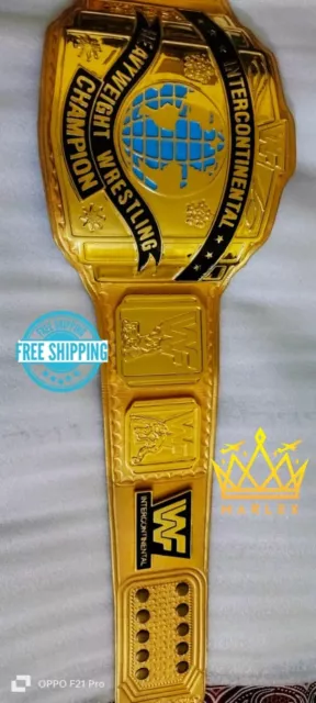 New intercontinental heavy weight championship belt with real leather strap 2