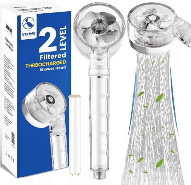 VEHHE Shower Head, High Pressure Water Saving Showerhead with Filter