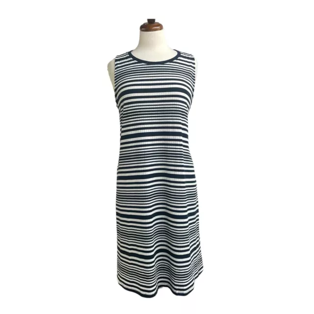 NWT Lularoe Charlotte Summer Sleeveless Dress XL Blue White stripes