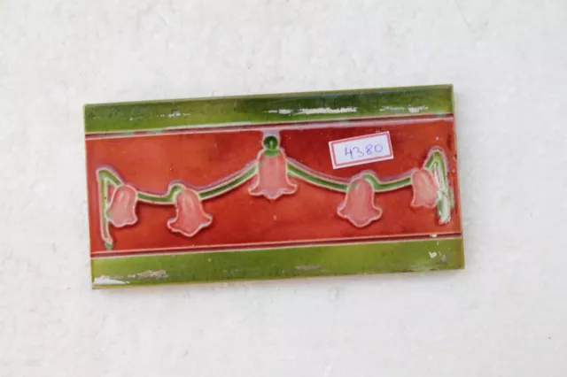Old Circa 1930 Vintage Artdeco Ceramic Tile Border Made In Japan NH4380