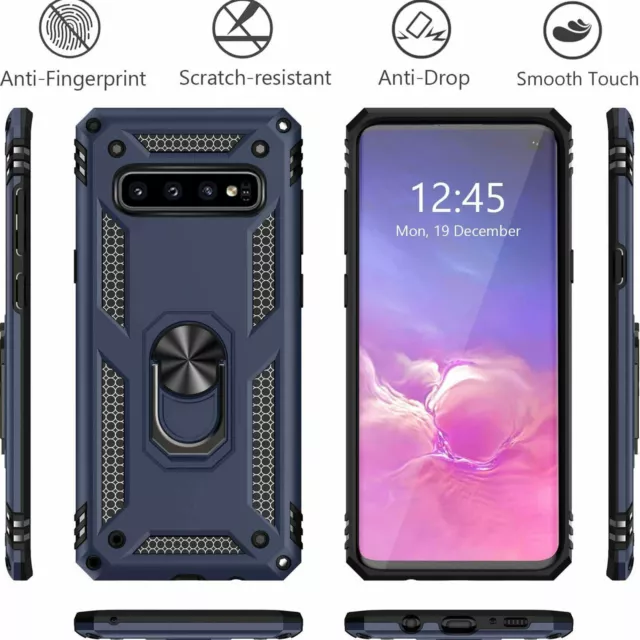 Pour Samsung Galaxy S10Plus Case Heavy Duty Hybrid TPU Sockproof Thin Cover Bleu 3