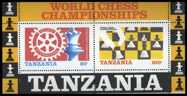 Tanzania 1986 SG#MS463 World Chess Championships MNH M/S #M1176