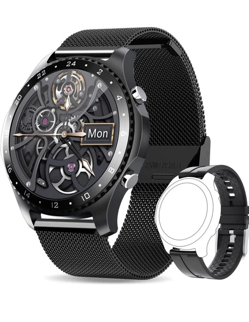Smart Watches for Men (Dial/Receive Calls, Faces) ,Fitness black steel