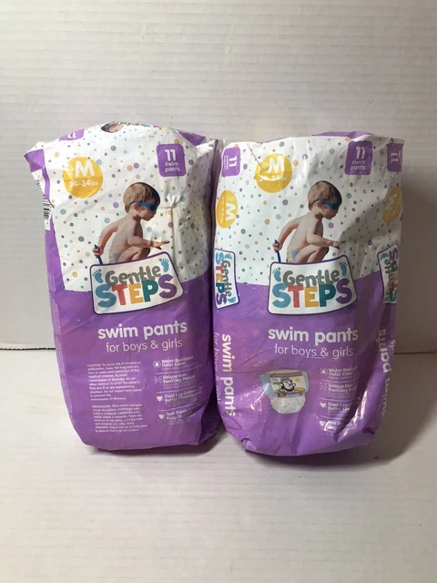 2 PK Gentle Steps Swim Pants for Boys & Girls Size Medium 24-34 lbs.