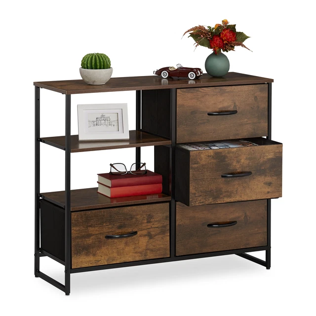 KOMMODE INDUSTRIAL STOFFKOMMODE Kommodenschrank Sideboard Regal mit