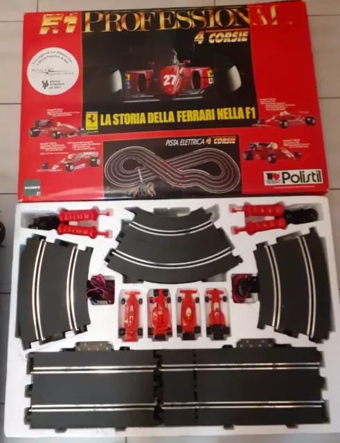 Policar Polistil Scala 1/32 Pista Elettrica Ferrari 4 Quattro Corsie Slot Car