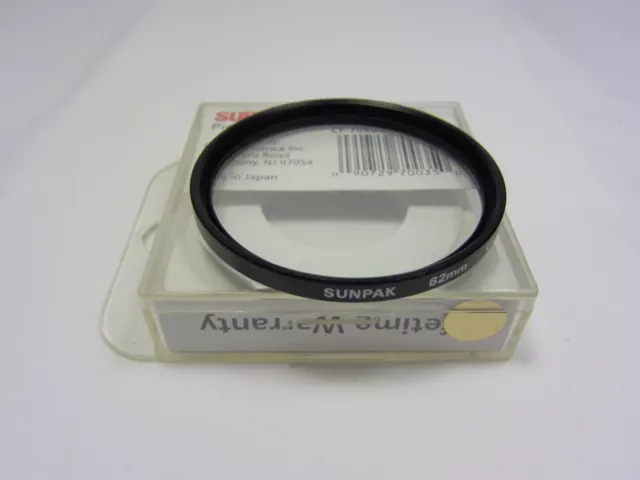 Genuine SUNPAK 62mm Pictures Plus UV LENS FILTER Made in Japan With Box 6422057