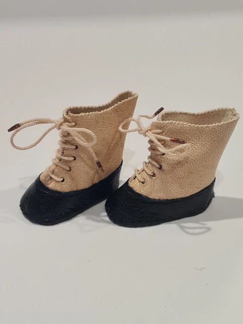 Mini Chaussures / Bottines Pour Poupée Ancienne Bru (occasion)