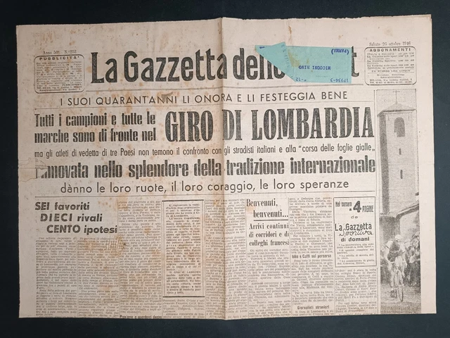 GAZZETTA DELLO SPORT 25 LUGLIO 1994 MIGUEL INDURAIN VINCE TOUR DE FRANCE PANTANI