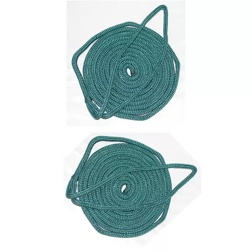 2 Pack of 3/8 Inch x 6 Ft Forest Green Double Braid Nylon Fender Lines for Boats