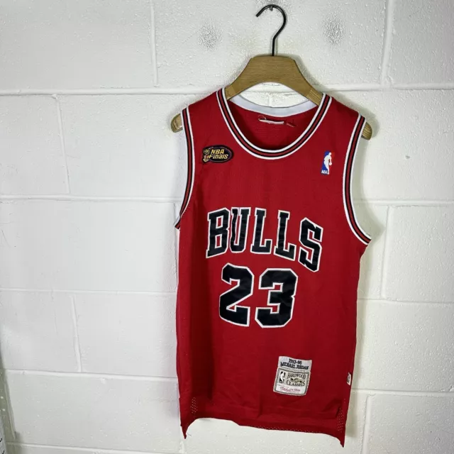 Chicago Bulls Jersey Mens Small Red Mitchell & Ness #23 Jordan 1998 NBA Finals