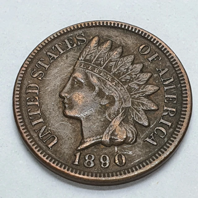 United States of America USA 1890 Indian Head Penny 1 Cent Coin 03249