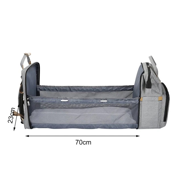 3in1 Baby Diaper Bag Backpack Foldable Crib w/Changing Waterproof Multi-Function 5
