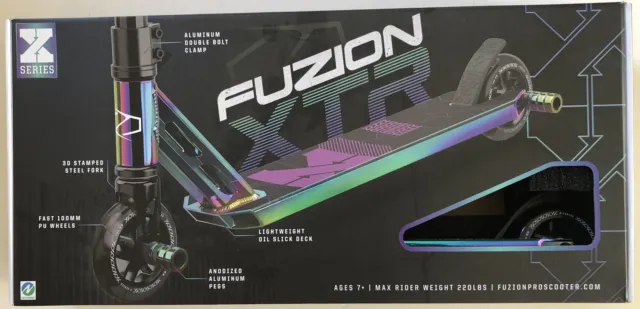 Fuzion Pro XTR Neochrome 2 Wheel Kick Scooter Brand New Sealed - Fast Shipping!