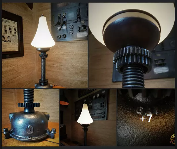 Grande Lampe Steampunk Industriel "Champignon" .... by Fingercut