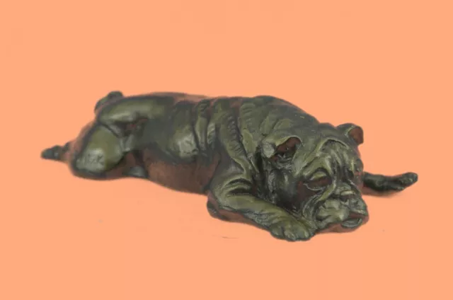 Bronze Sculpture Statue Art Deco Hot Cast English French Bulldog Masterpiece