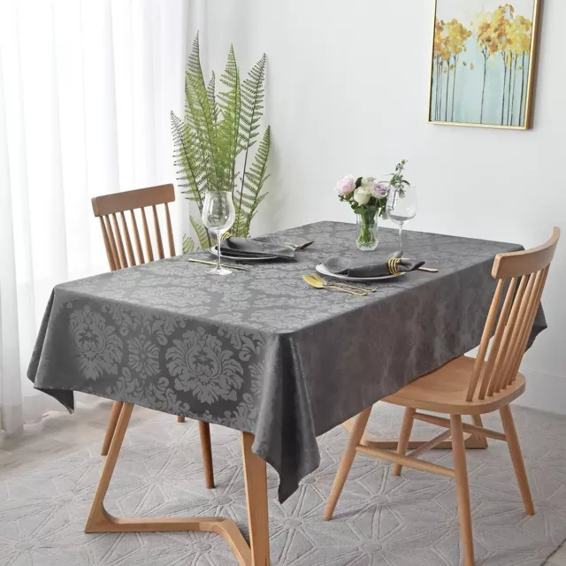 maxmill Jacquard Table Cloth Damask Pattern Spillproof Wrinkle Resistant Heavy W