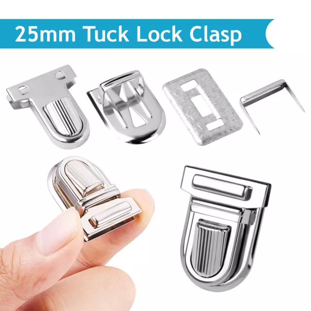 Tuck Bag Fasteners Closure Catch Lock Clasp Leather Craft Metal Buckle - 25mm