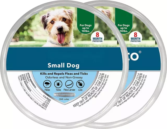 2Pack Flea & Tick Collar for Small Dogs Over 18 lbs 8-month Protection！*