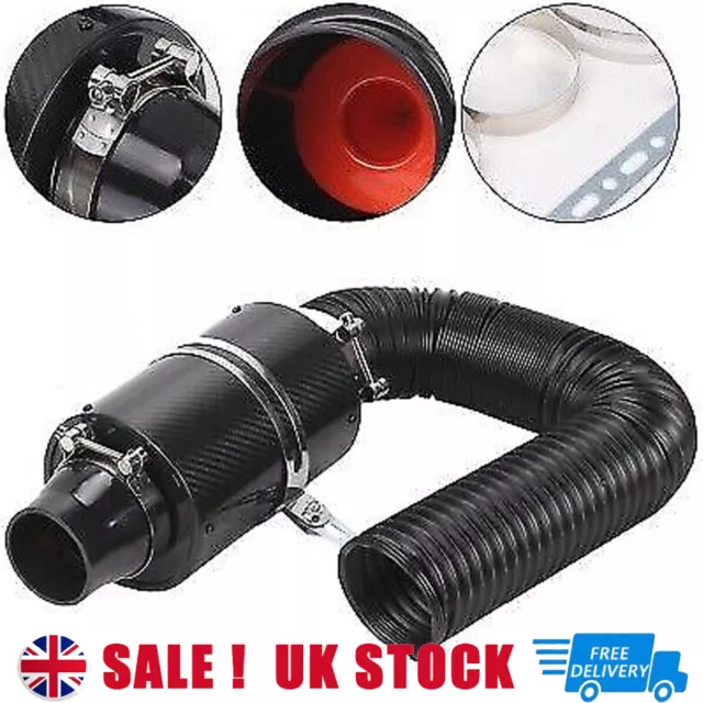 Feed Enclosed Induction Intake Pipe Hose Kit 3" Universal Car Cold Air Filter