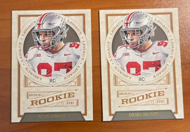 2-2019 Legacy Nick Bosa Rookie Card RC #188 San Francisco 49ers / Ohio State