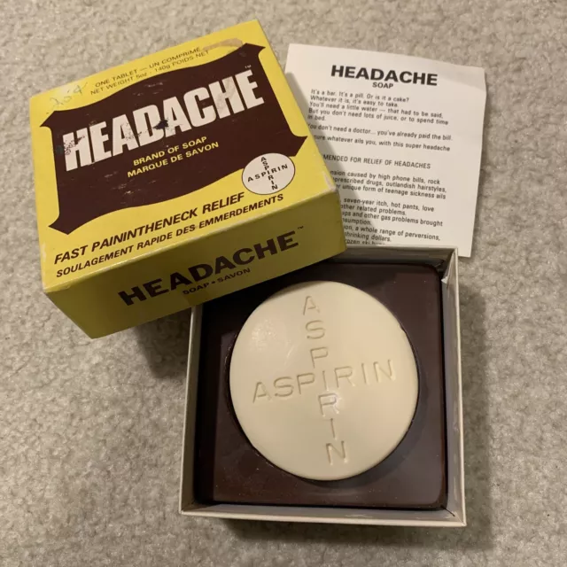 Headache Aspirin Brand of Soap Twinscents Novelty Collectible 1980 Vintage
