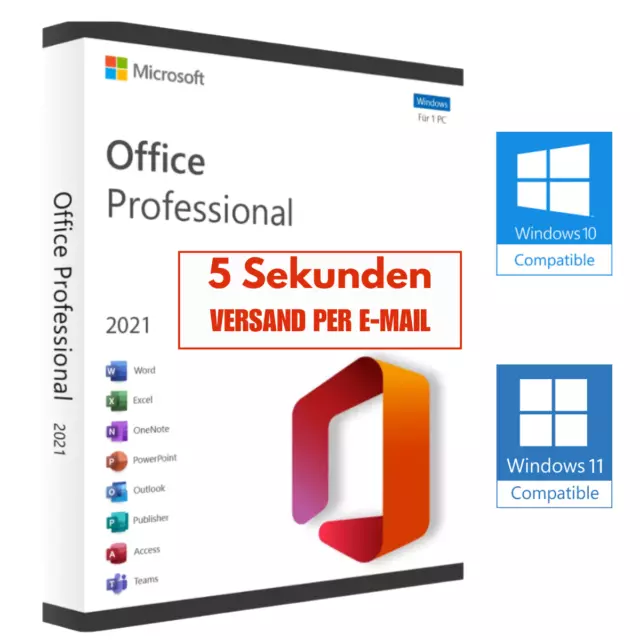 Microsoft Office 2021 Professional Plus Vollversion Key Sofort Email Versand