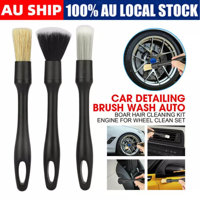 Car Detailing Brush Wash Auto Boar Hair Cleaning Kit Engine for Wheel Clean Set