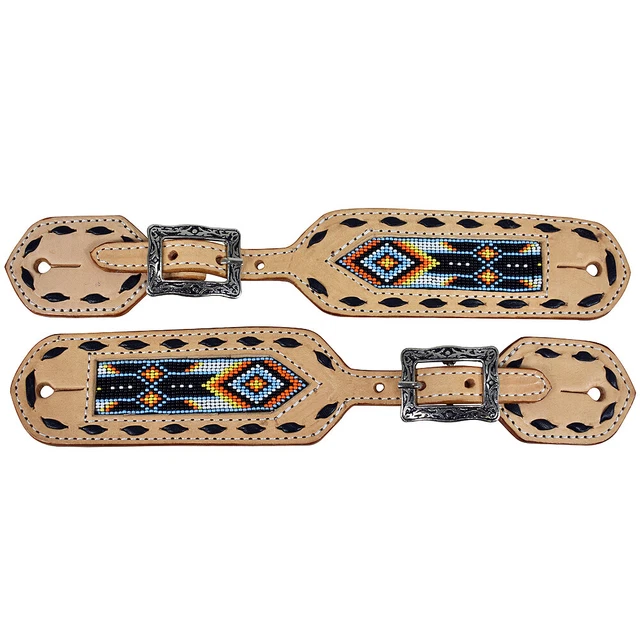 HS Hilason Western Leather Cowboy Spur Straps Pair
