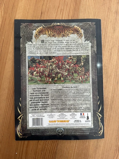 LIVRE WARHAMMER 40.000 - Codex Tyranides 2001 - VF EUR 10,00 - PicClick FR