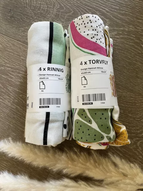 TORVFLY Dish towel, patterned/orange, 18x24 - IKEA