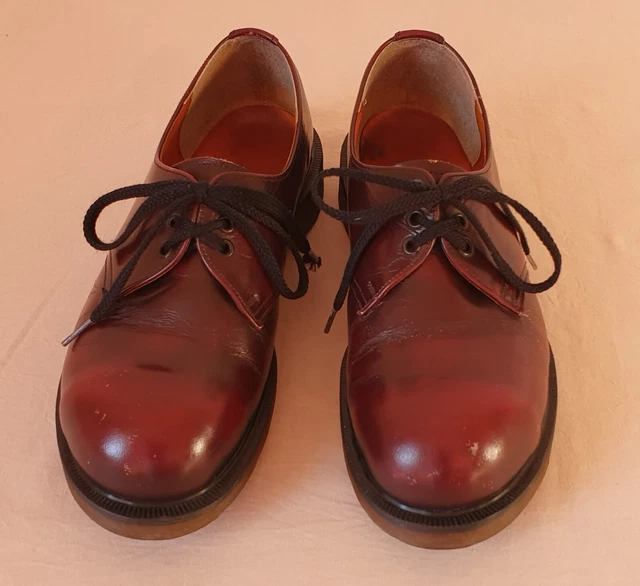 Chaussures DR MARTENS Vintage Bout acier Cuir Bordeaux Made in England 40,5 UK 6