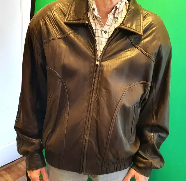 Andrew marc bakers sales calfskin leather jacket