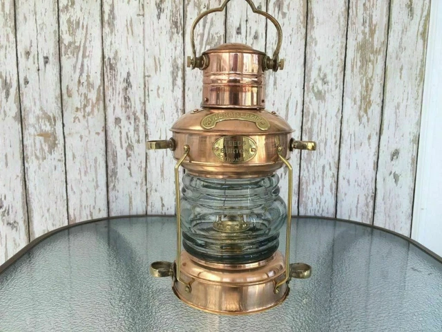 Nautische Messing- und Kupfer-Ankeröllampe Maritime Schiffslaterne Bootslicht