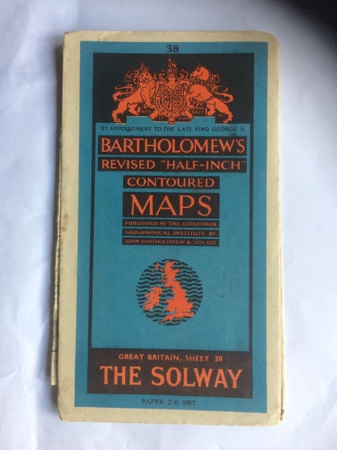 BARTHOLOMEW'S REVISED HALF Inch Map Paper The Solway Sheet 38 Retro £3. ...