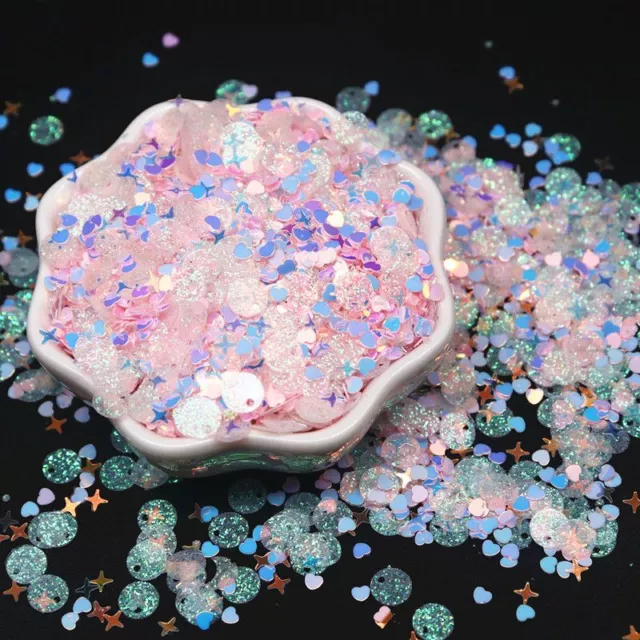 Glitter Heart Star Dot Loose Sequin - Flat Round Nail Art Craft Sew Sequins 10g