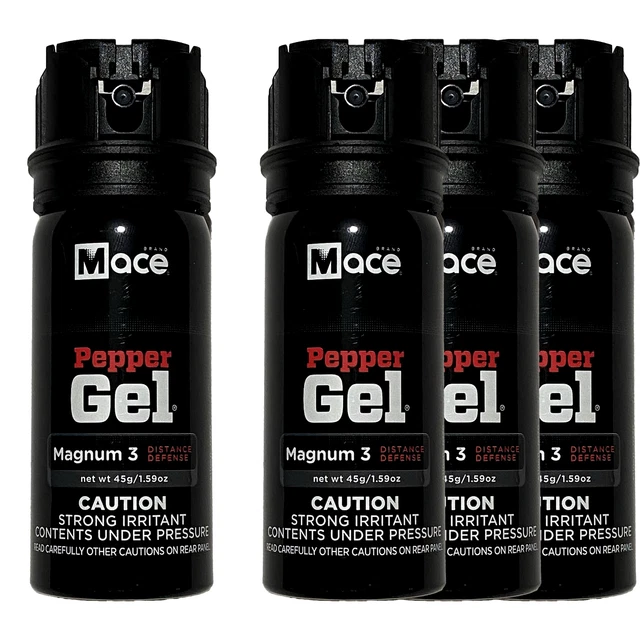 4 PACK MACE Magnum 3 STREAM 18ft Pepper Gel Distance Defense Spray 45g