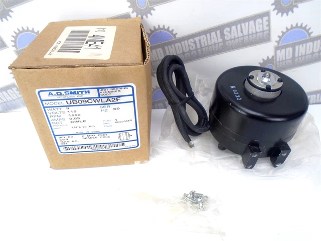 A.O.Smith - UB09CWLA2F - Unit Bearing Fan Motors - 115V 9 Watts 1150 RPM (NEW)