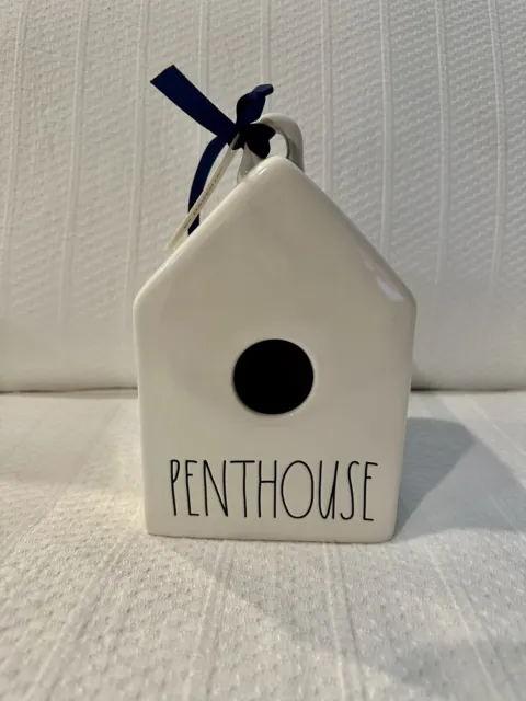 RAE DUNN by Magenta PENTHOUSE White Ceramic House Shaped Birdhouse NEW