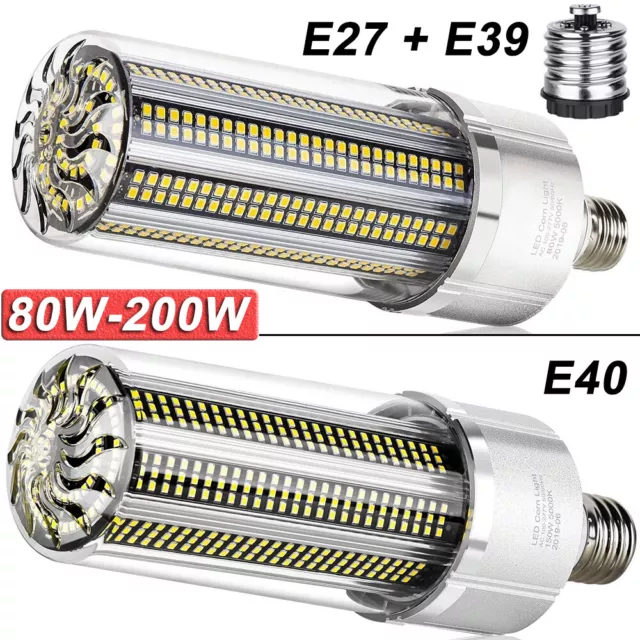 80W-200W LED Corn Bulbs E26/27/39/40 Super Bright Light Bulb Natural White/White